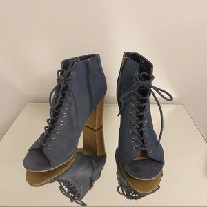 High Heel Tie Up Boots